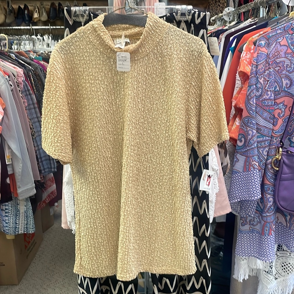 💛NWT Vintage Rare L Jaipur Textured Mockneck Top